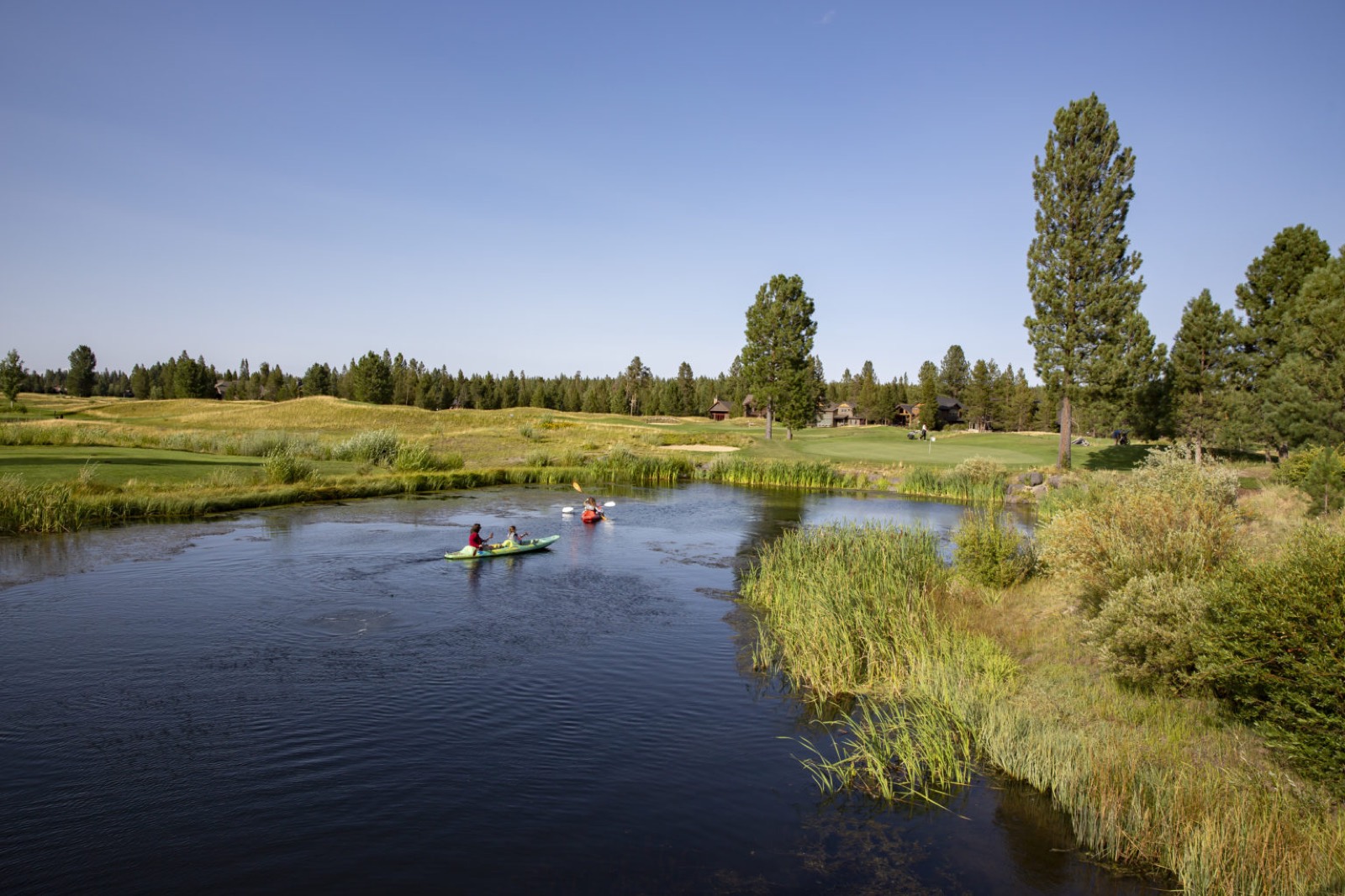 Kayaks on Obsidian Lake at Caldera Springs