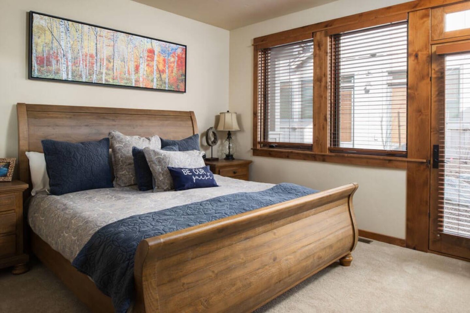 Bedroom with a king bed and television
