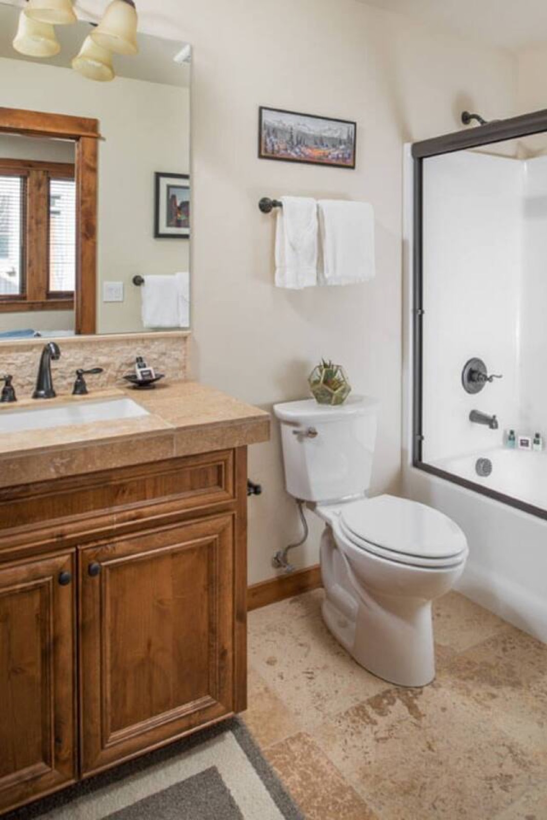 Private bathroom with a bathtub